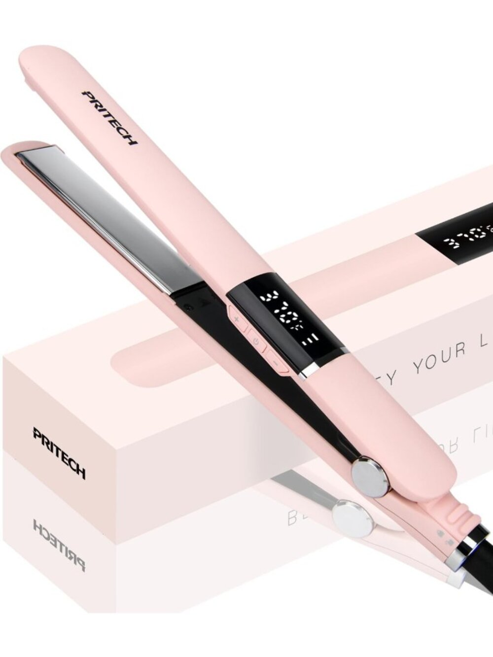 1'' Titanium Flat Iron Hair Straightener with Adjustable Temperature Control